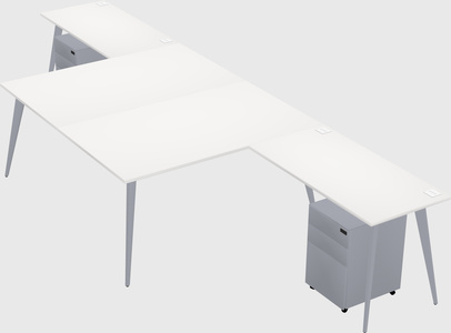 Shared l-shaped office desk system
