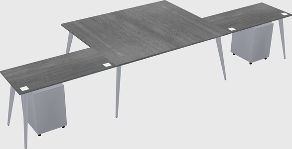 Shared l-shaped office desk system