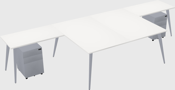 Shared l-shaped office desk system