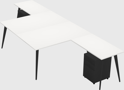 Shared l-shaped office desk system