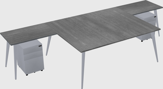Shared l-shaped office desk system