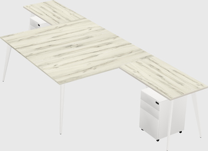 Shared l-shaped office desk system