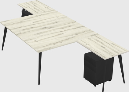 Shared l-shaped office desk system