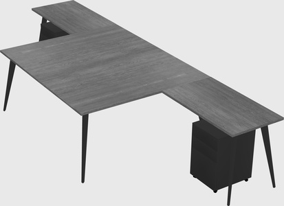 Shared l-shaped office desk system