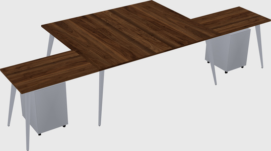 Shared l-shaped office desk system