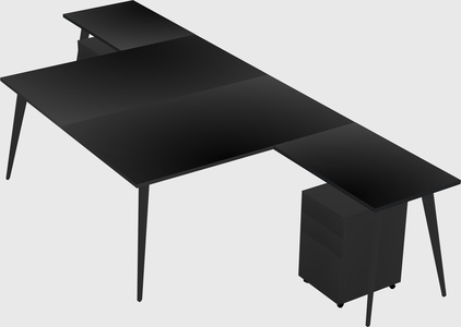 Shared l-shaped office desk system