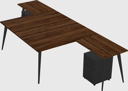 Shared l-shaped office desk system