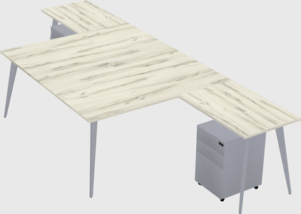 Shared l-shaped office desk system