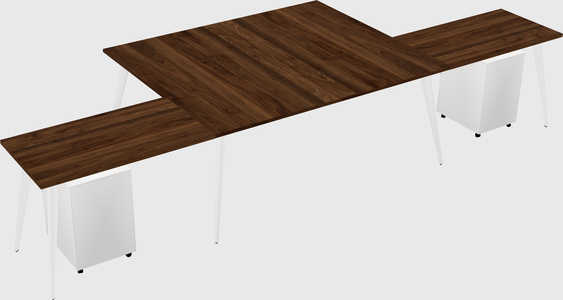 Shared l-shaped office desk system