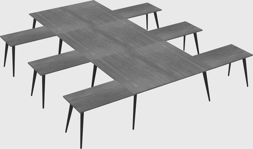 Shared l-shaped office desk system