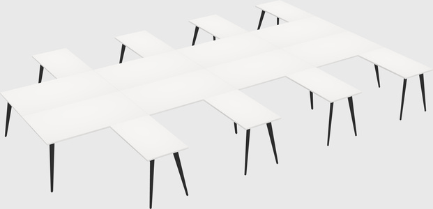 Shared l-shaped office desk system