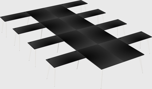 Shared l-shaped office desk system