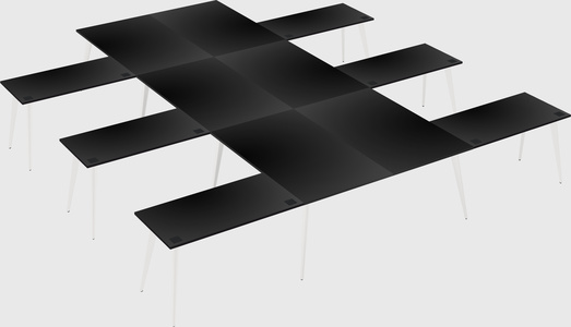Shared l-shaped office desk system