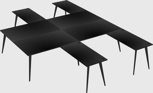 Shared l-shaped office desk system