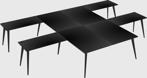 Shared l-shaped office desk system