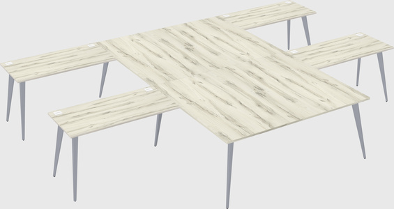 Shared l-shaped office desk system