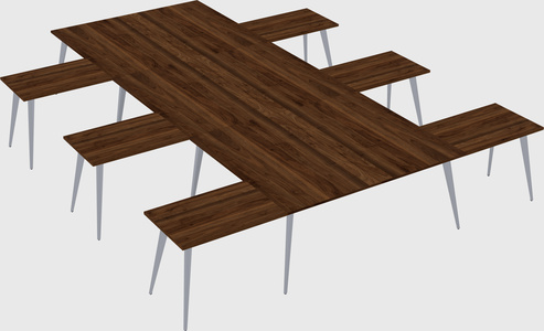 Shared l-shaped office desk system