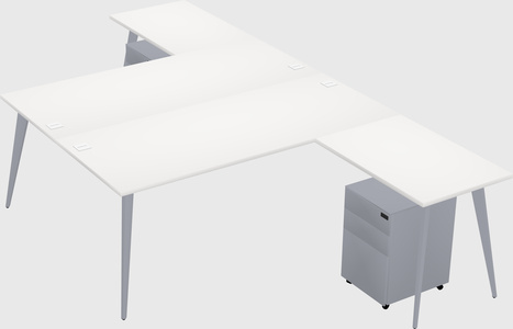 Shared l-shaped office desk system