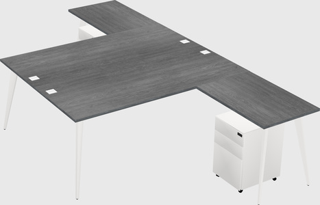 Shared l-shaped office desk system