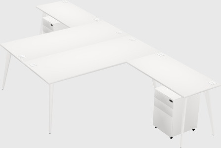 Shared l-shaped office desk system