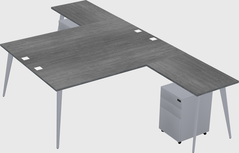 Shared l-shaped office desk system