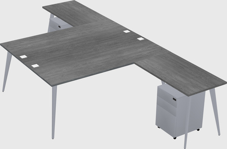 Shared l-shaped office desk system