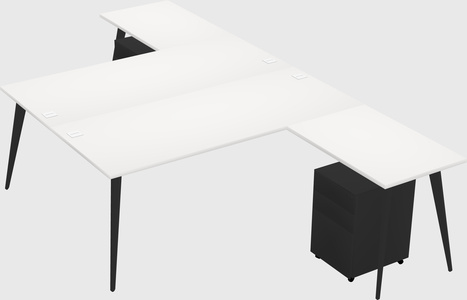 Shared l-shaped office desk system