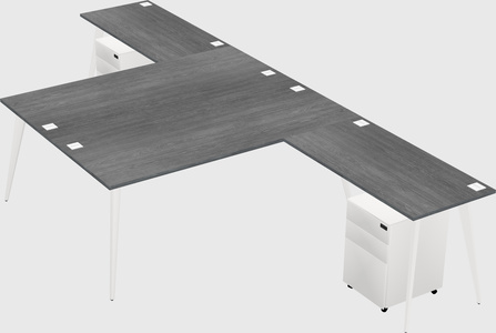 Shared l-shaped office desk system