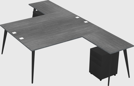 Shared l-shaped office desk system