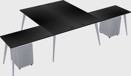 Shared l-shaped office desk system