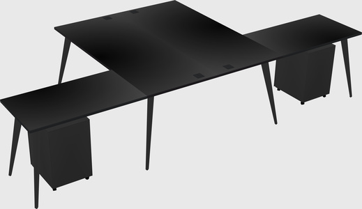 Shared l-shaped office desk system