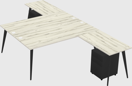 Shared l-shaped office desk system