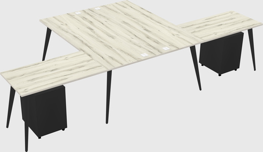Shared l-shaped office desk system