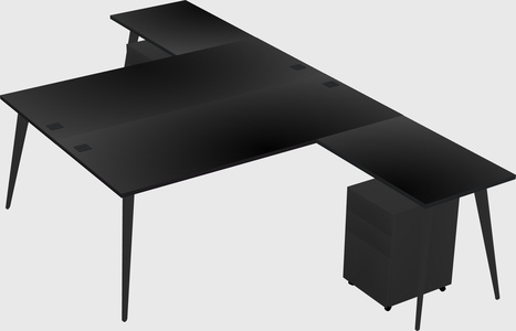 Shared l-shaped office desk system