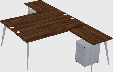Shared l-shaped office desk system
