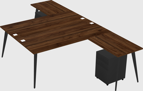 Shared l-shaped office desk system