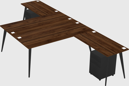 Shared l-shaped office desk system