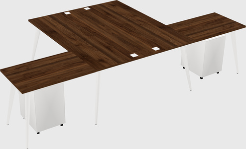 Shared l-shaped office desk system