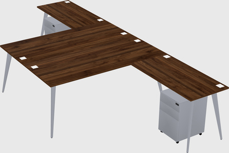 Shared l-shaped office desk system