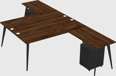 Shared l-shaped office desk system