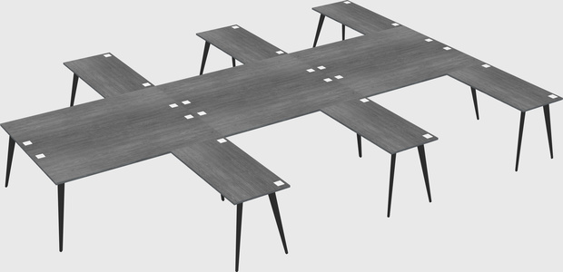 Shared l-shaped office desk system