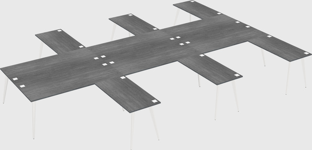 Shared l-shaped office desk system