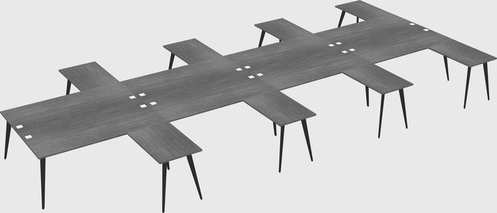 Shared l-shaped office desk system