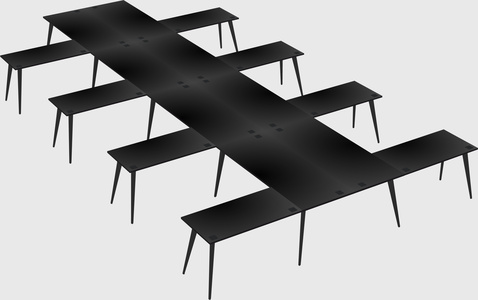 Shared l-shaped office desk system
