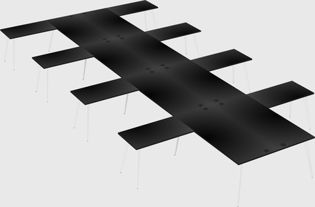 Shared l-shaped office desk system