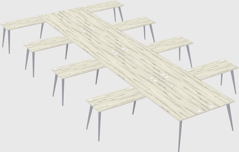 Shared l-shaped office desk system