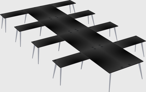 Shared l-shaped office desk system