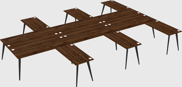 Shared l-shaped office desk system