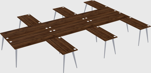 Shared l-shaped office desk system