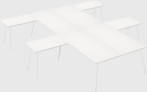 Shared l-shaped office desk system